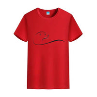 t-shirt minimaliste loutre rouge