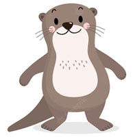 petite loutre debout heureuse
