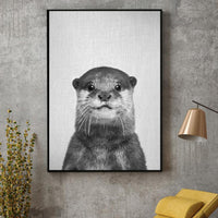 Poster Loutre Noir & Blanc - Petite Loutre