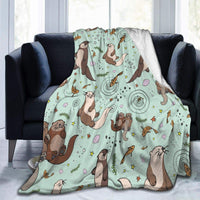 Plaid polaire flanelle loutre - Petite Loutre