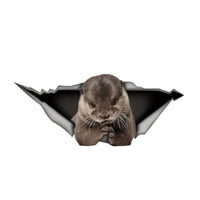 Sticker loutre waterproof 3D pour voiture et surfaces - Petite Loutre