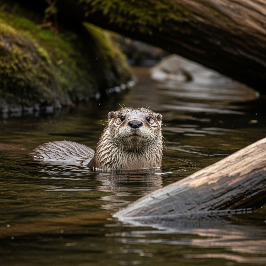 La Lontra canadensis : Portrait de la loutre nord-américaine.