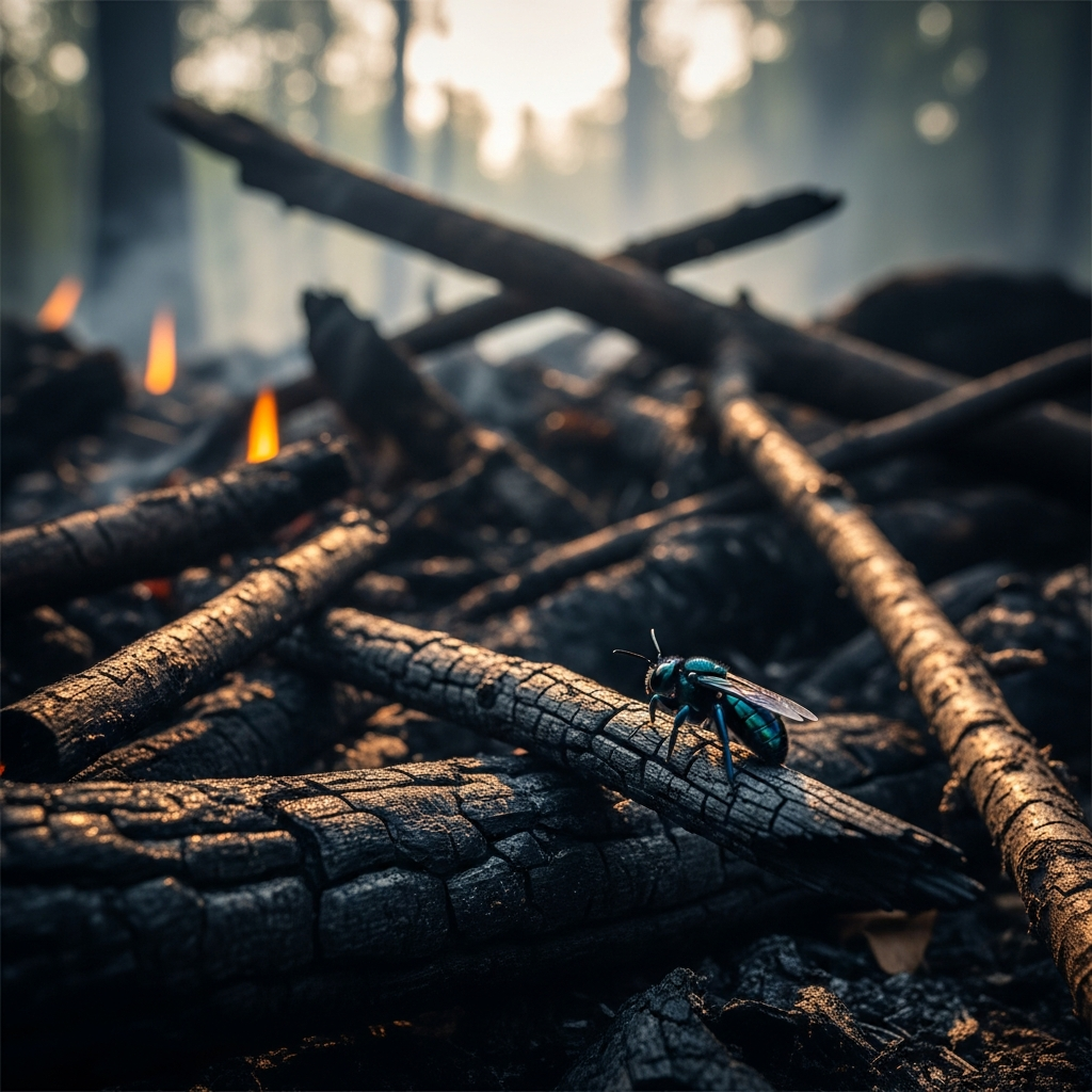 L'Abeille charpentière disparaît quand vous brûlez le bois mort