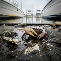 Le Crabe violoniste suffoque dans les ports de plaisance - https://petite-loutre.com/