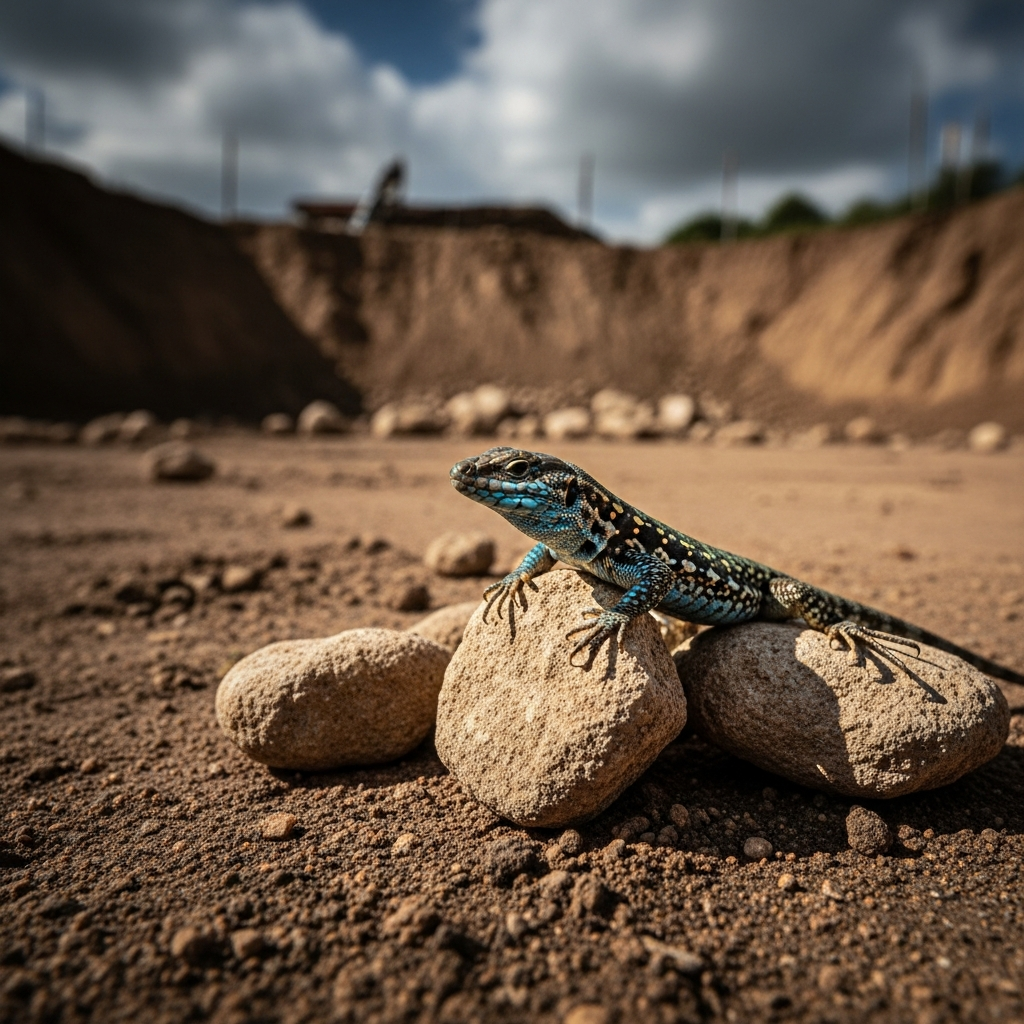 Le Lézard ocellé ne trouve plus de pierriers ensoleillés