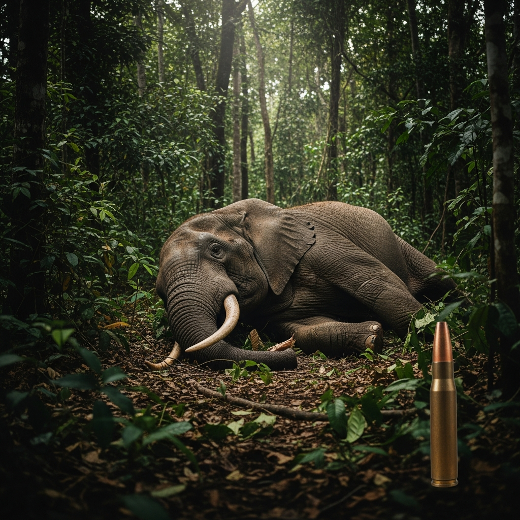 L'Éléphant de forêt disparaît sous les balles des braconniers