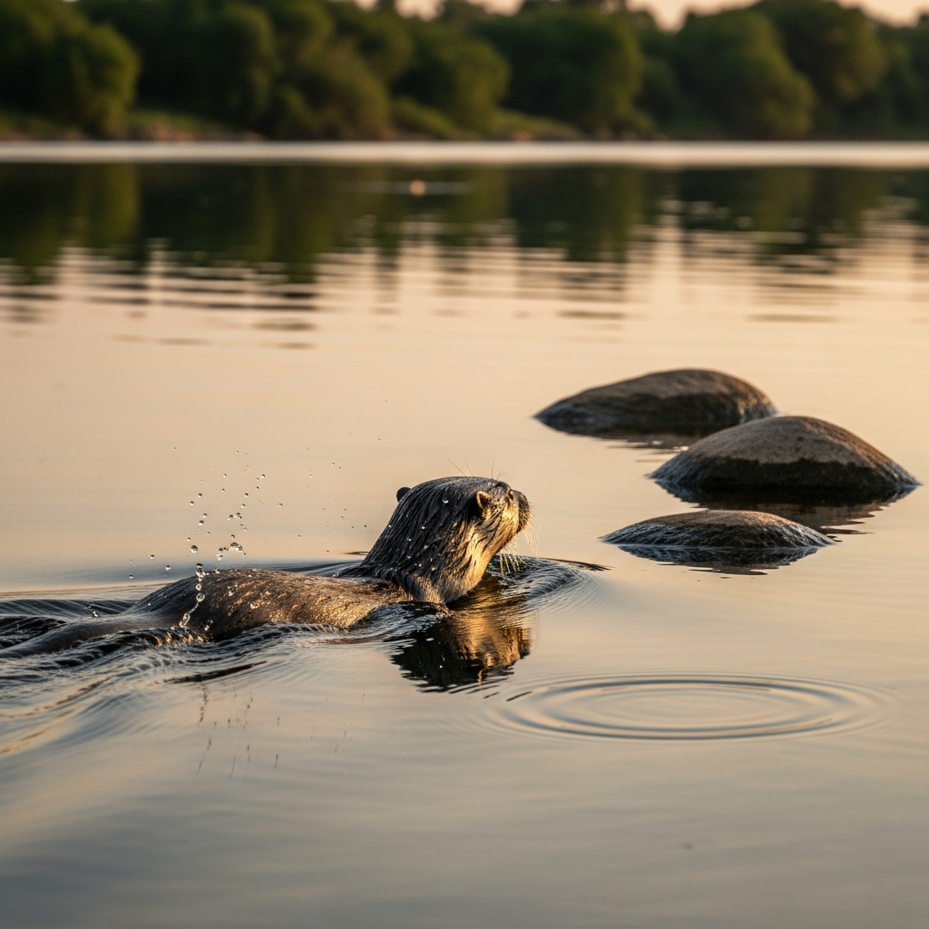 Loutre à cou tacheté : Le prédateur des lacs africains.