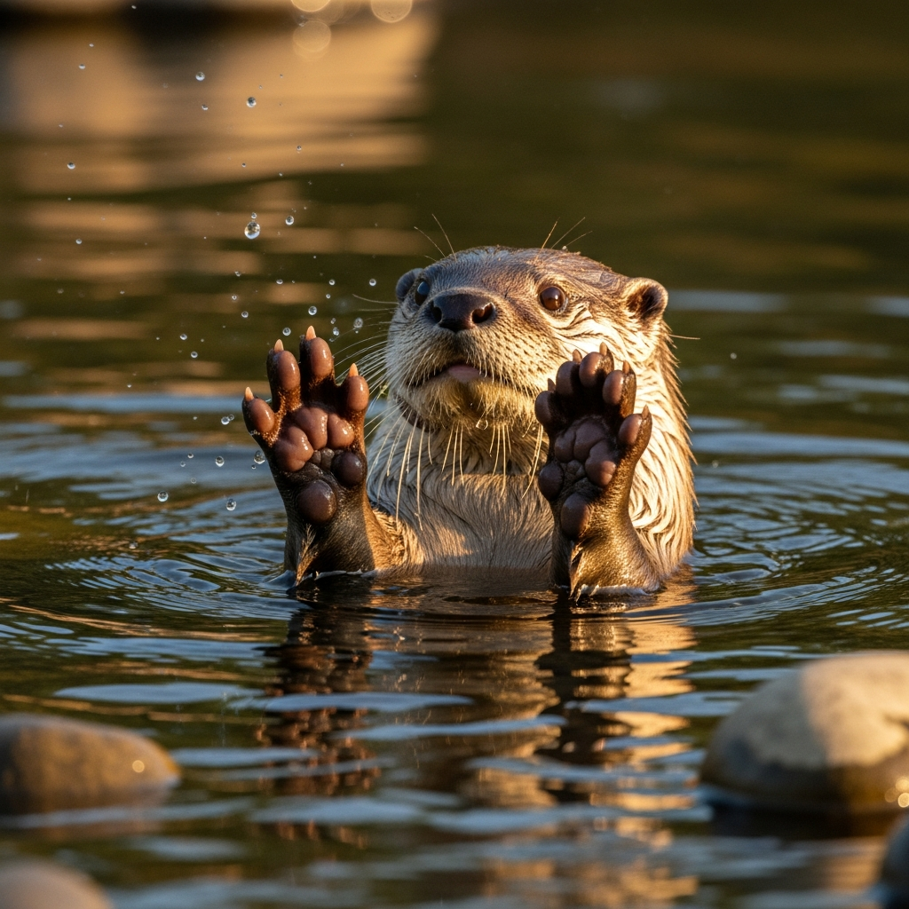 Loutre de rivière : Anatomie des pattes palmées vitales.