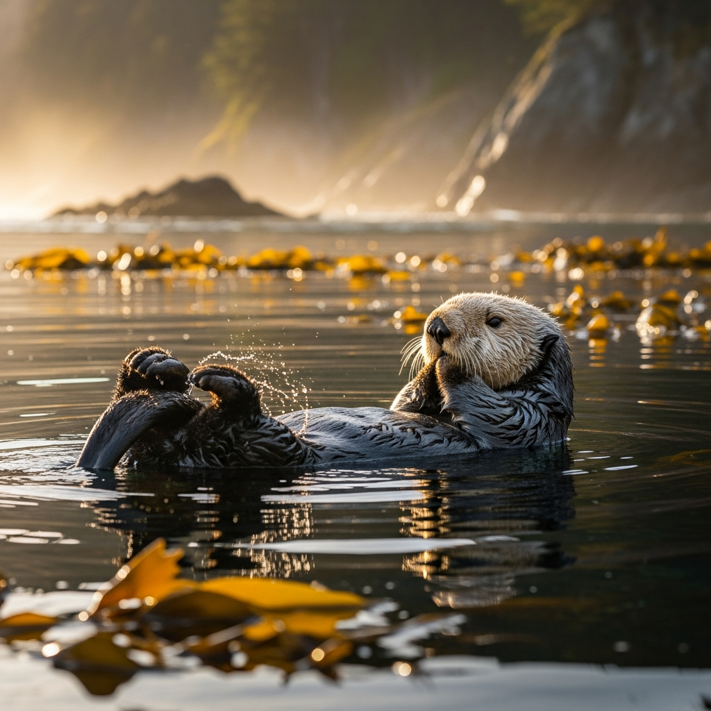 Loutre marine : L'espèce côtière unique du Pacifique Sud.