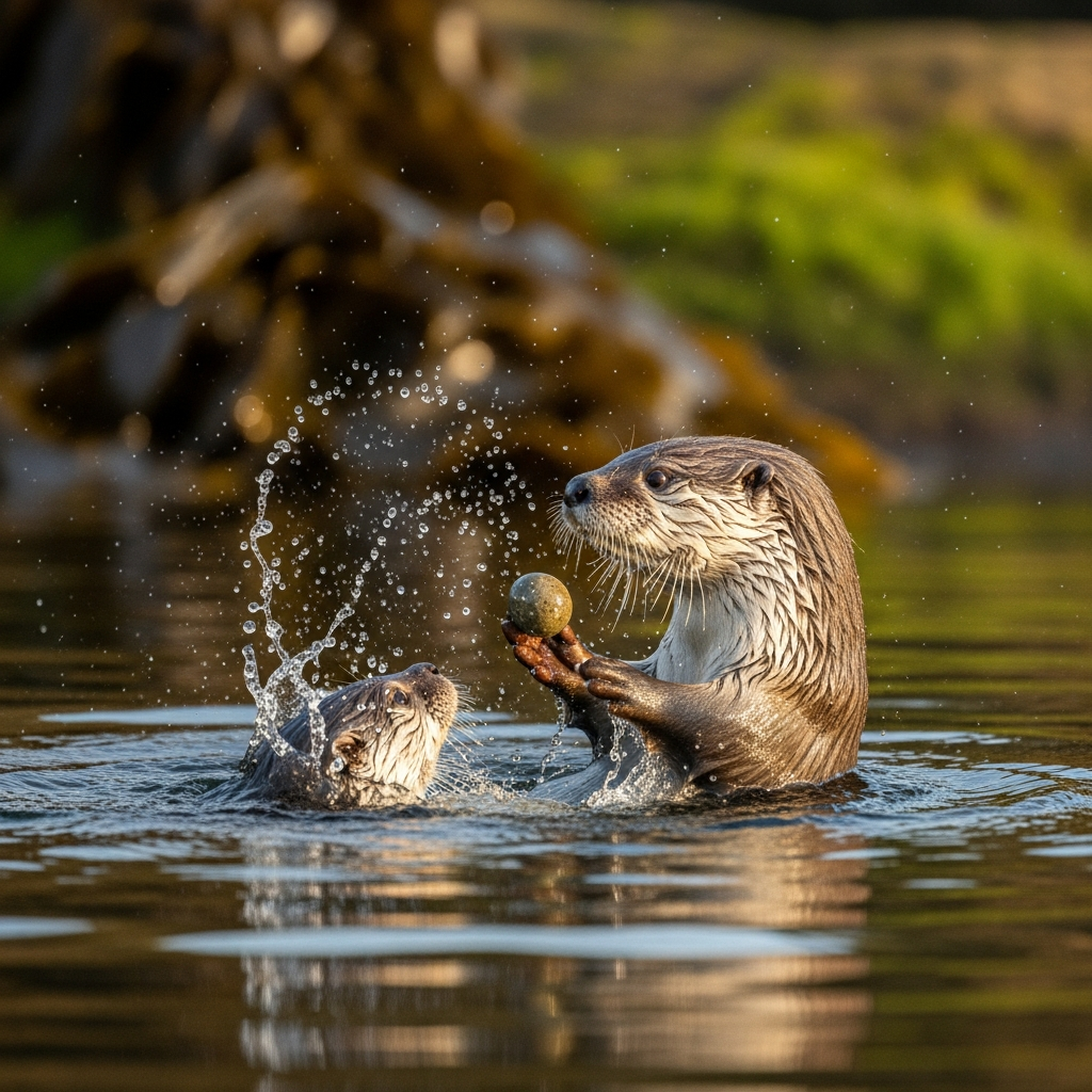 Loutres : Pourquoi le jeu est vital pour leur survie et apprentissage.