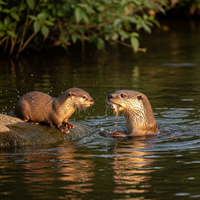 Loutron : Leçon de chasse, l'apprentissage vital des pare... - https://petite-loutre.com/