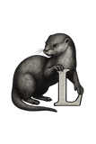 Sweat à capuche Loutre alphabet a personnalisée
