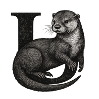 Sweat à capuche Loutre alphabet a personnalisée
