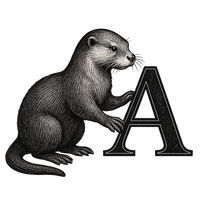 Sweat à capuche Loutre alphabet a personnalisée