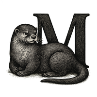 Sweat à capuche Loutre alphabet a personnalisée