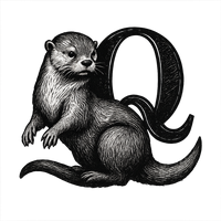 Sweat à capuche Loutre alphabet a personnalisée