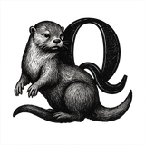 Sweat à capuche Loutre alphabet a personnalisée