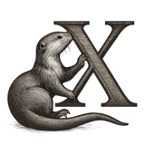 Sweat à capuche Loutre alphabet a personnalisée