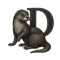 Sweat à capuche Loutre alphabet a personnalisée