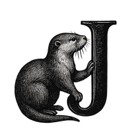Sweat à capuche Loutre alphabet a personnalisée