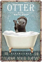 Tableau loutre au bain canva imperméable