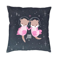 Housse de coussin petite loutre Astronaute