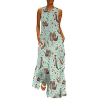 Mini robe verte loutre Taille S-5 XL