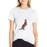 Haut femme noir imprimé loutre - Petite Loutre