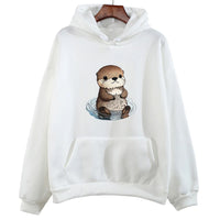 Sweat unisex petite loutre dans l'eau