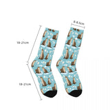 Chaussette Bleue à fleurs petite loutre