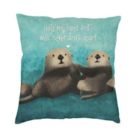 Housse de coussin petite loutre de mer