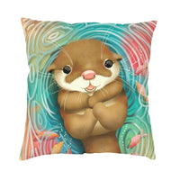 Housse de coussin petite loutre mignone