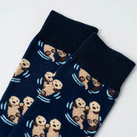 Chaussette petite loutre bleu marine