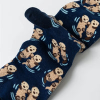 Chaussette petite loutre bleu marine