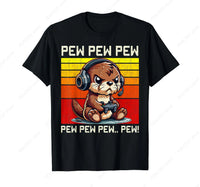 T-shirt Imprimé Loutre Gamer Pew Pew