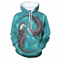 Sweat à capuche cyan loutre