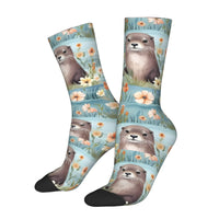 Chaussette petite loutre Happy Bleu