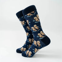 Chaussette petite loutre bleu marine