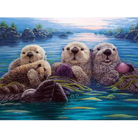 Tableau peinture la famille loutre diamant 5D