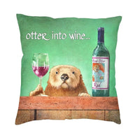 Housse de coussin petite loutre Drôle