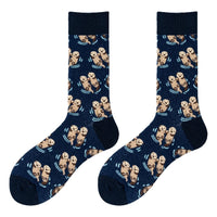 Chaussette petite loutre bleu marine
