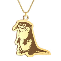Collier en tissu ajustable à pendentif Loutre