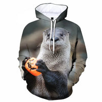 Sweat à capuche loutre halloween