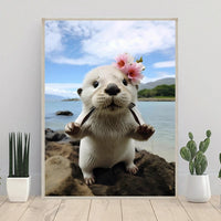 Tableau diamant petite loutre 5D