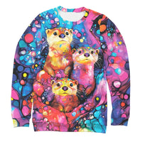 Sweat enfant petite loutre multicolore