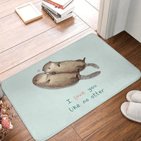 Tapis antidérapant loutre amoureuse