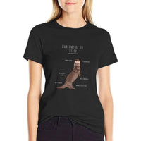 Haut femme noir imprimé loutre - Petite Loutre