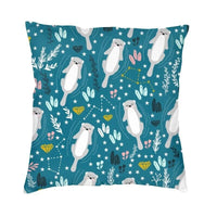 Housse de coussin petite loutre grise