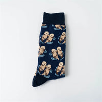 Chaussette petite loutre bleu marine