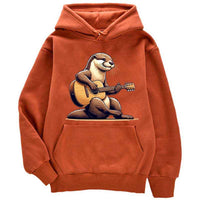 Sweat à capuche unisex Loutre Guitariste